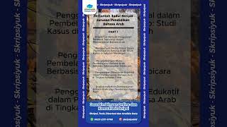 20 Contoh Judul Skripsi Menarik Untuk Jurusan Pendidikan Bahasa Arab yang Siap Menginspirasi! 20 Contoh Judul Skripsi Menarik Untuk Jurusan Pendidikan Bahasa Arab yang Siap Menginspirasi!