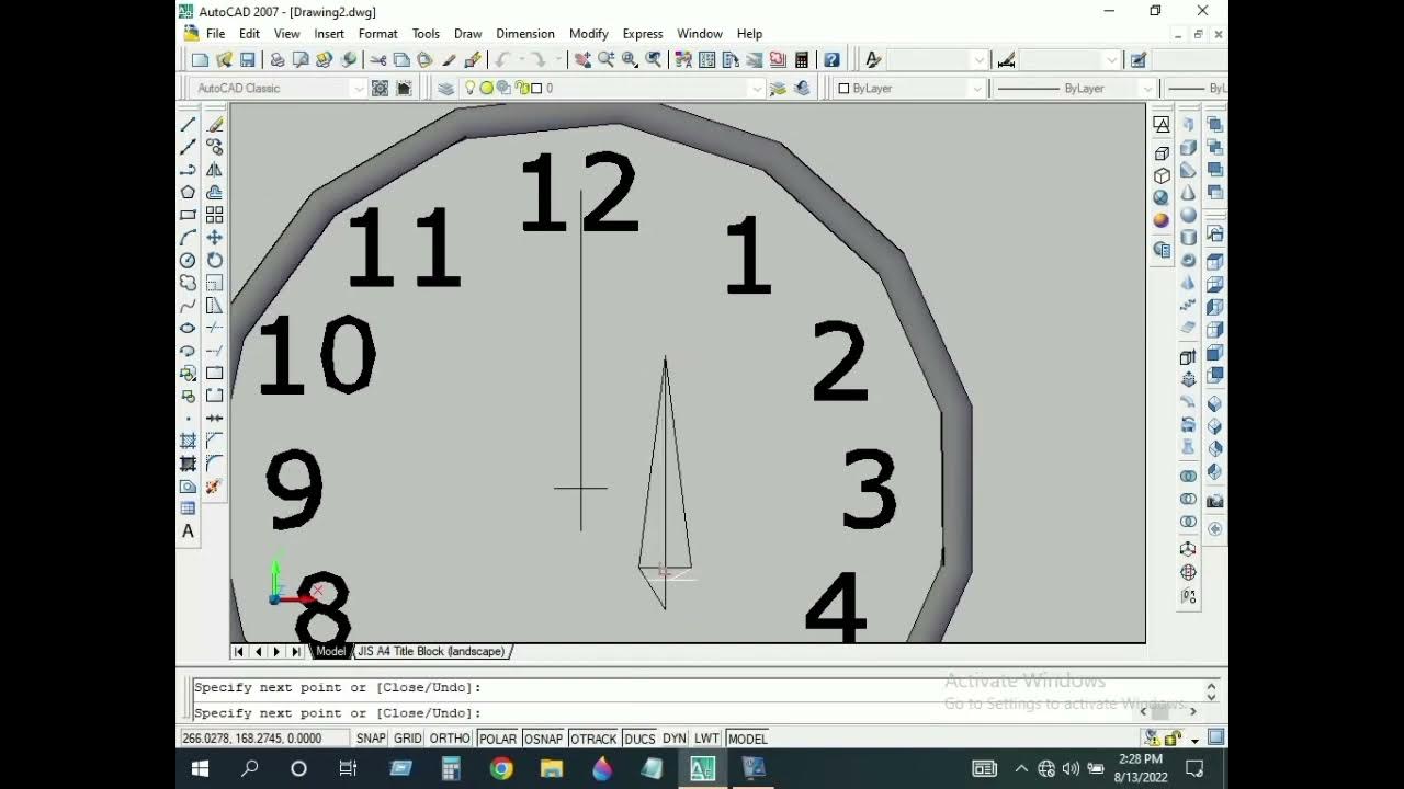 Membuat Animasi Jam Dinding Bergerak di Autocad 2007 YouTube