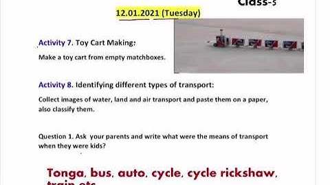 Class 5 / SST (English Medium) Arts / Winter vacation homework solution / Date- 12.01.2021