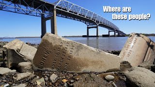 Tombstones Dumped Along the Riverbank