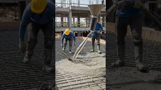 The roof is being cast #cementplaster #USAConstruction #reels