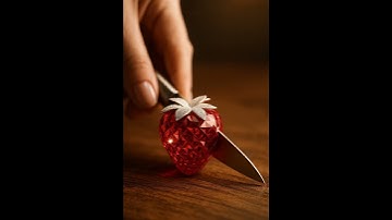 Slicing a Diamond Strawberry with Knife 🍓💎 | Ultra-Realistic ASMR Cutting in 4K!