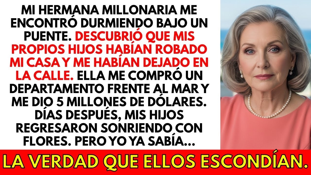 Mi hermana millonaria me encontró debajo de un puente. Me dio un apartamento y $5M. Luego vinieron..