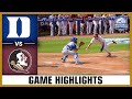 Duke vs. Florida State Game Highlights | 2025 ACC Baseball Championship (Quarterfinals)
