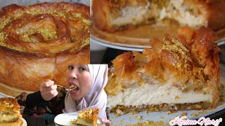 Cheesecake Baklawa/  تحلية رمضان: تشيز كيك البقلاوة بطريقة سهلة💪من ألذ الحلويات والمذاااق رهييب🤩🤤