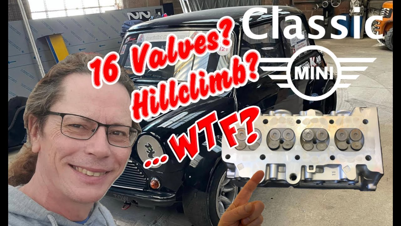 Classic Mini with Twin Cam BMW Bike Engine Head goes Hillclimbing
