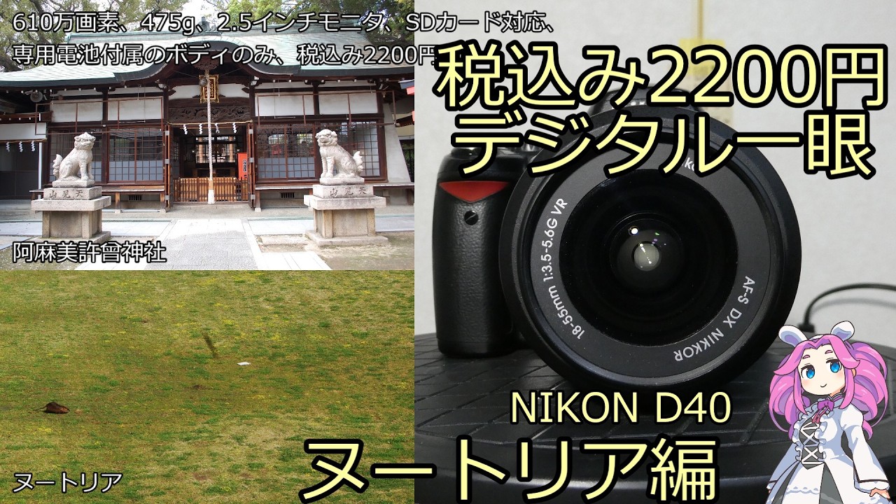 NIKON D40 ジャンクカメラ紹介 税込み2200円デジタル一眼 ヌートリア編