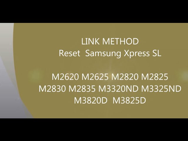 Method link. Samsung m2620.