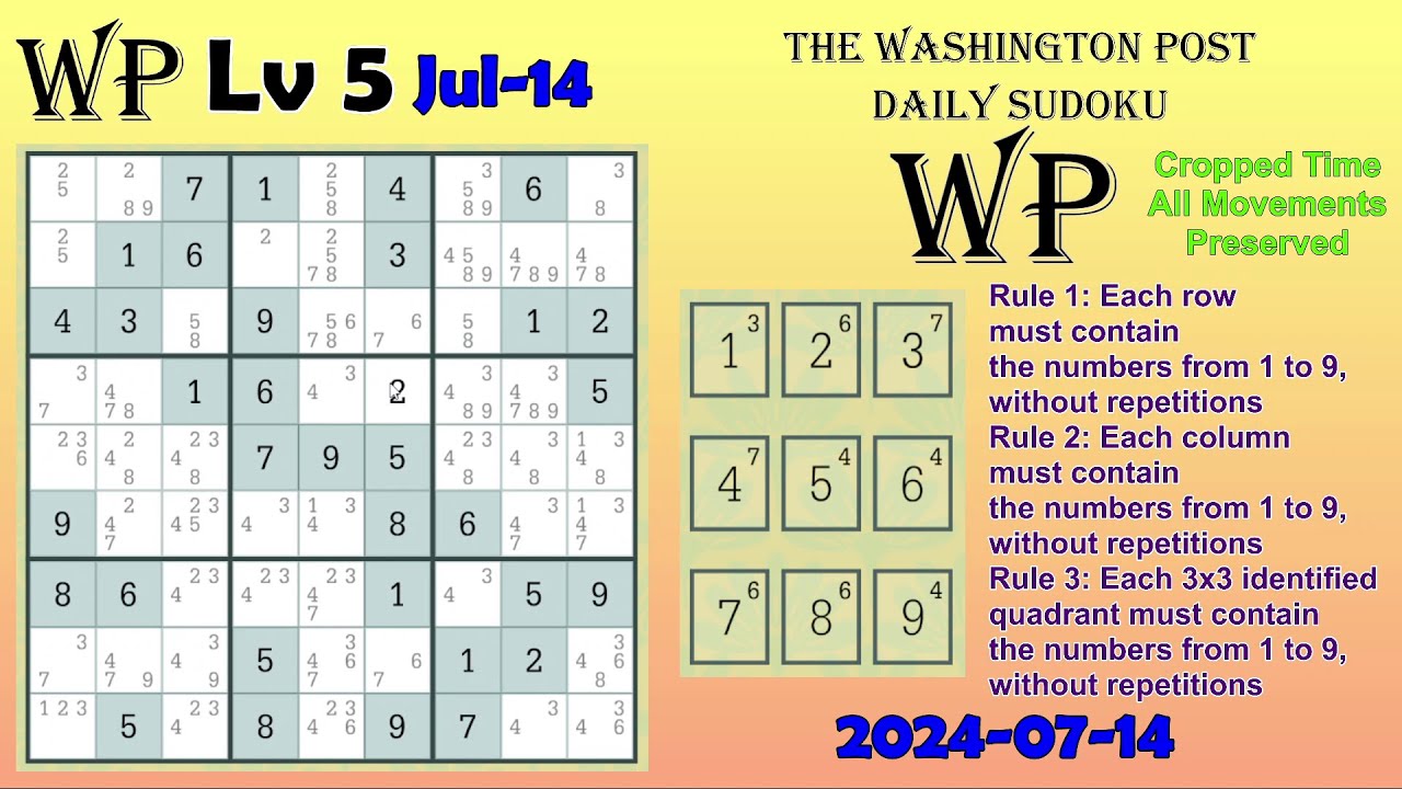 Washington Post Daily Sudoku Online Free