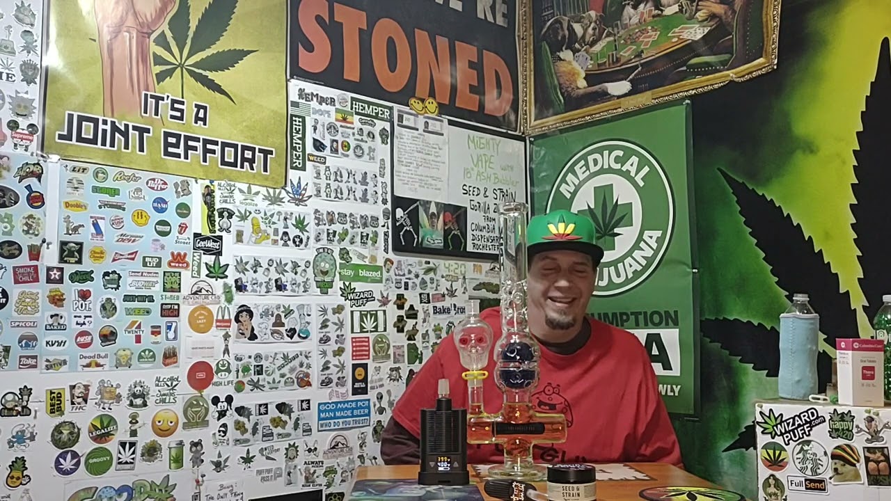 mighty vaporizer+18" ash bubbler+gorilla zkittles (med) cannabis