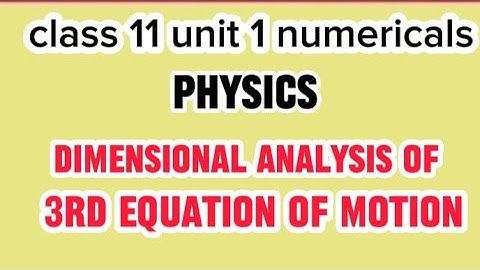 Mastering Dimensional Analysis: Solving the 3rd Equation of Motion