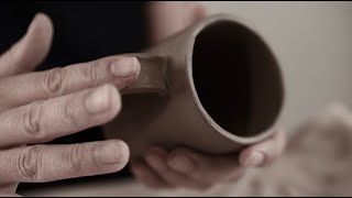 Hand Building A Coffee Cup (Slab Building) - No Wheel Required
