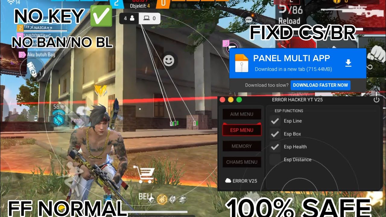 NEW UPDATE OB52 PANEL MULTI APP ERORR HACKER YT 100% FREEE SAFEE ALL SERVER NO BL/BAN‼️PANEL