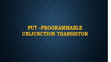 PPT ON Put –programmable unijunction transistor. Download ppt