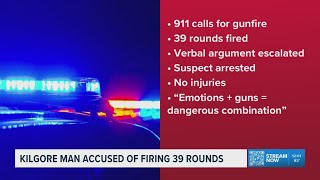 Kilgore man arrested after firing 39 rounds during argument, police say