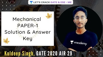 UPPSC AE (PAPER-1) - Solution & Answer Key | Kuldeep Singh, GATE 2020 AIR 29