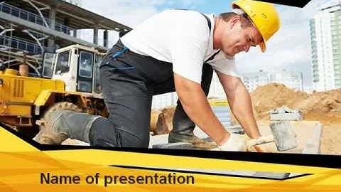 House Builder On Construction Site PowerPoint Template by PoweredTemplate.com