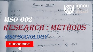 MSO_002 || RESEARCH METHODS || IGNOU || SOCIOLOGY || RESEARCH METHODOLOGIES #ignou #sociology #mso