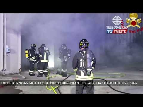 FIAMME IN UN MAGAZZINO DELL'EX COLOMBIN: A FUOCO 3MILA METRI QUADRI DI TAPPI DI SUGHERO | 02/08/2025