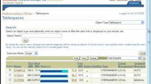 Oracle 10g - Tablespaces - LAB