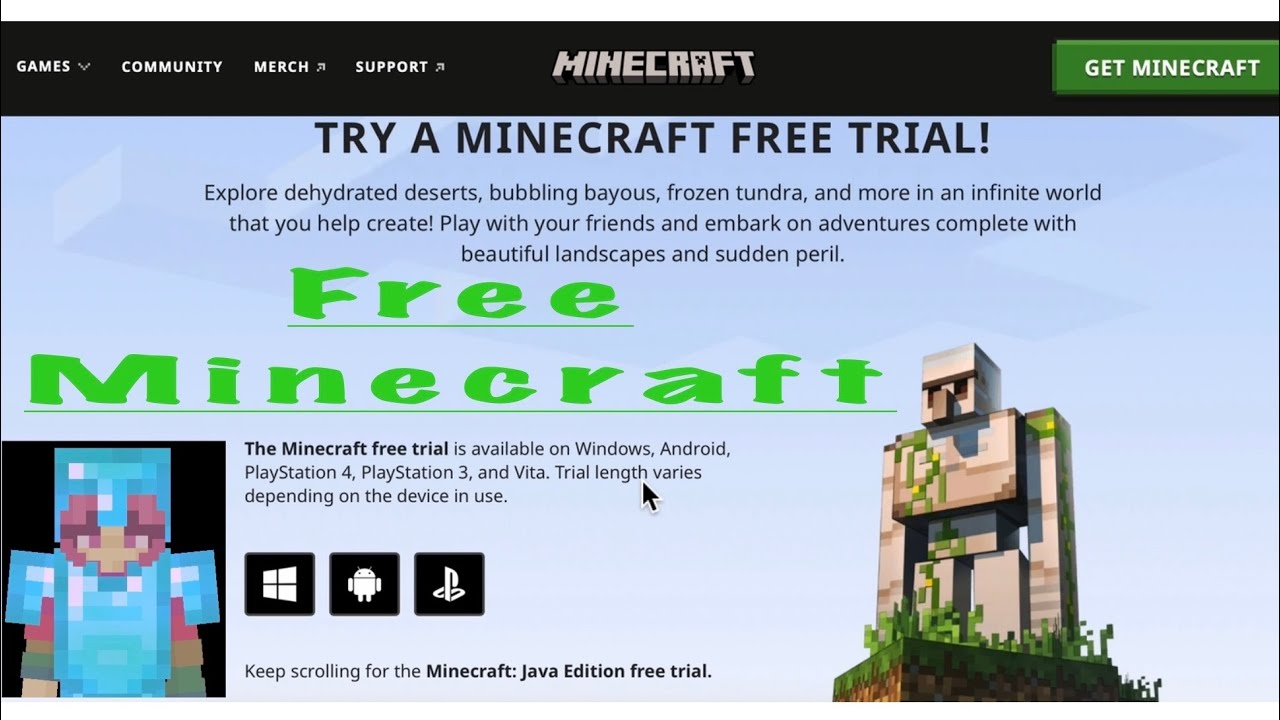 Minecraft Free Trial