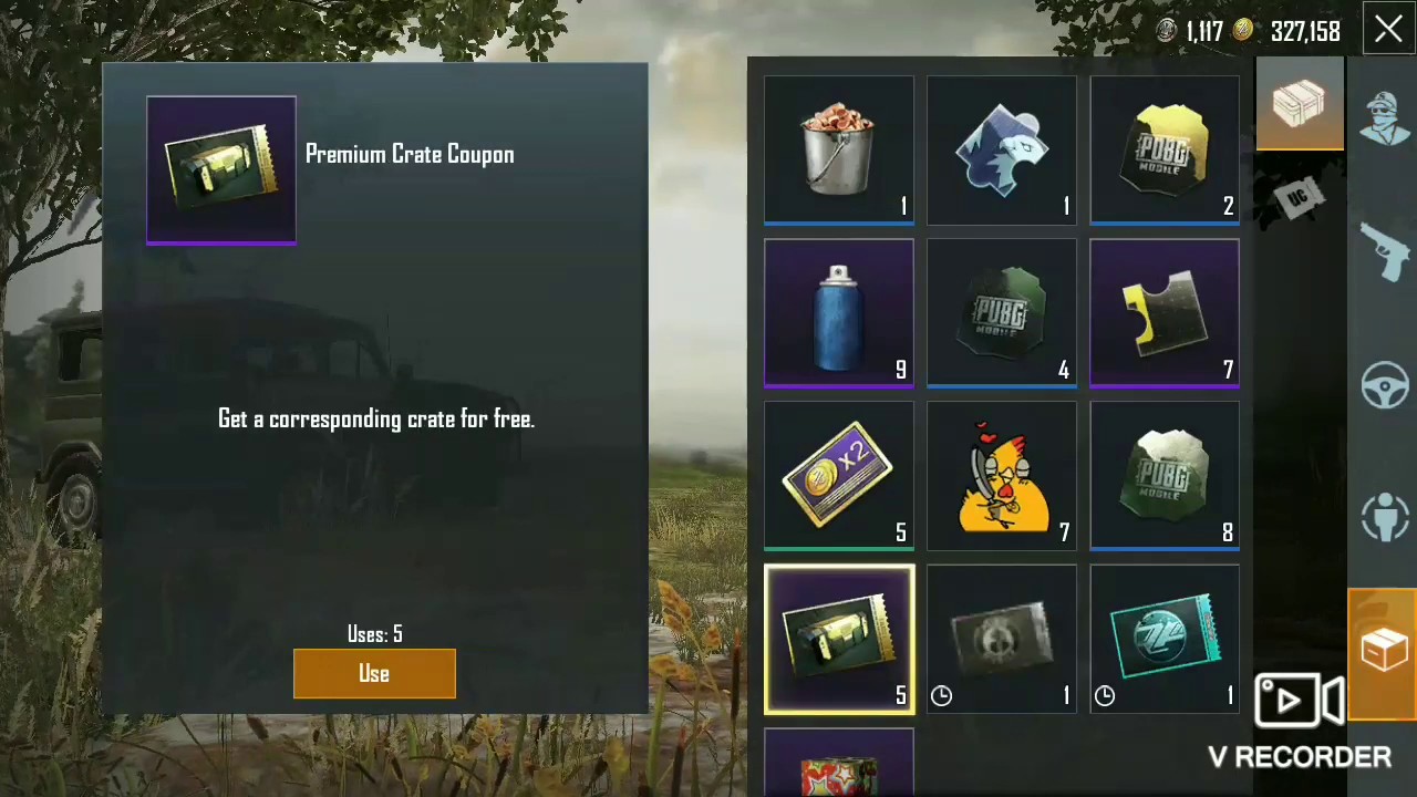 Use 5 premium carte Coupon in pubg mobile what I get in Coupon YouTube