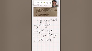 The displacement x of a particle varies with time t as x = ae−αt + beβt, Where a, b, α and β are pos