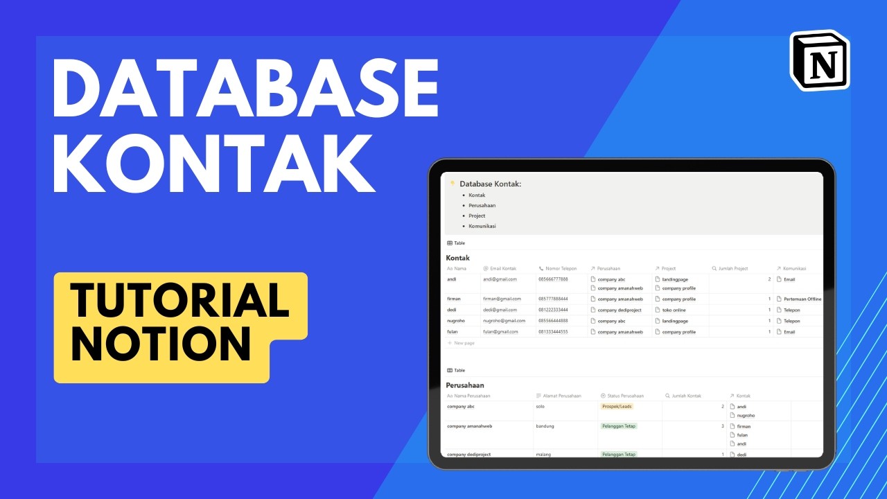 Membuat Database Kontak di Notion - Tutorial Notion untuk Pemula! - YouTube