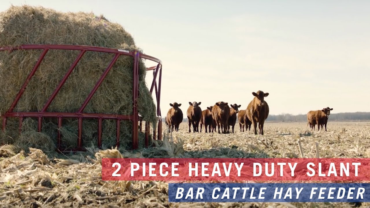 2 Piece Heavy Duty Slant Bar Cattle Hay Feeder YouTube