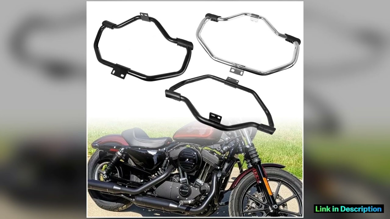 Motorcycle Mustache Engine Guard Highway Crash Bar Black Chrome For Harley Sportster XL883 XL1200 4
