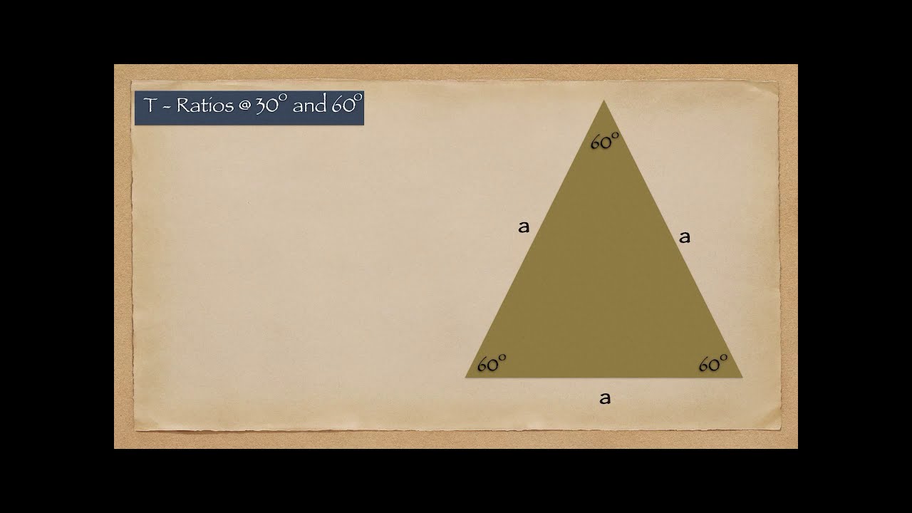 GEOMETRICAL VALUES OF TRIGONOMETRIC RATIOS @ 30, 45, 60 DEGREES |