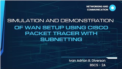 Simulation and Demonstration of WAN Setup using Cisco Packet Tracer with Subnetting