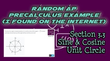 AP Precalculus Section 3.3 Example: Sine and Cosine as a Coordinate on a Unit Circle