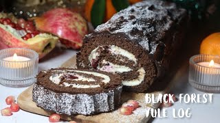 Black Forest Yule Log Cake - Food Meanderings