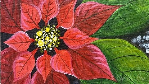 Poinsettia Acrylic Painting Tutorial