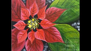 Poinsettia Acrylic Painting Tutorial