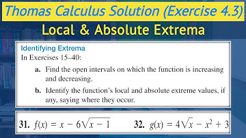 Local maxima and local minima urdu | Thomas calculus exercise 4.3 Q31 and Q32 || Lec 33