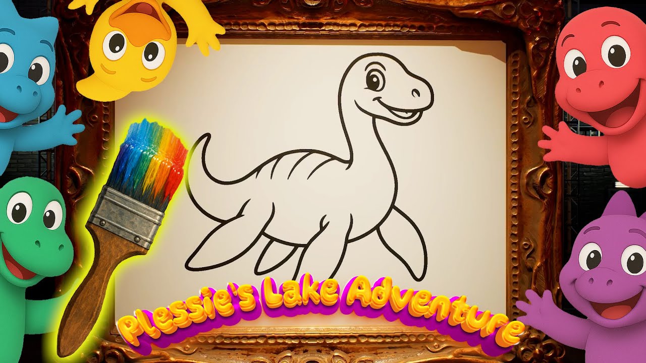 Plessie’s Lake Adventure | Dinosaur Coloring Fun! Animated Song for Kids & Toddlers
