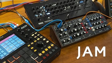 MPC One, Korg Minilogue XD, Novation Peak, Behringer Model D jam with vocals - Tefty & Meems