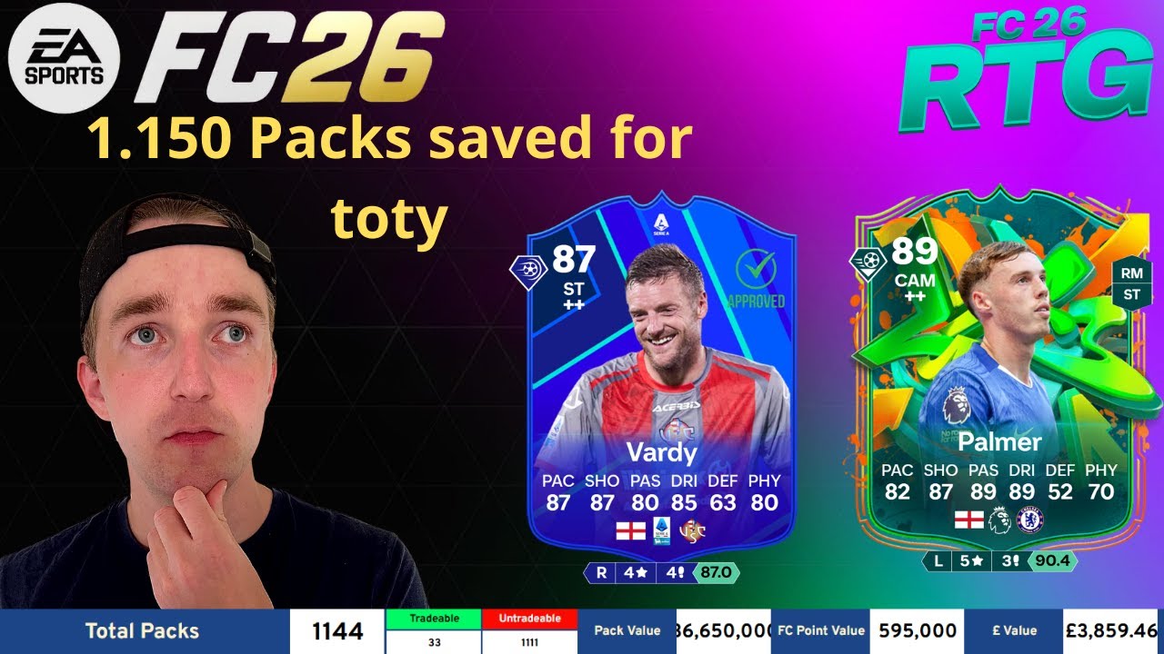 I Saved 1,150 Packs for TOTY on RTG! Vardy POTM = INSANE Value + Cole Palmer in Joga Bonito Pack!