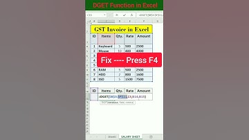 DGET function in Excel ||  #excel #DGET#viral #youtubeshorts