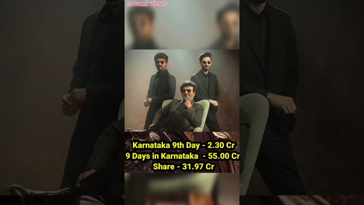 jailer movie 9th day collection in karnataka 