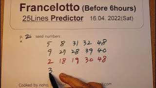 France loto du samerdi 16 avril 2022 predicteur. tirage fdj loto 16.04.2022. 25 lines predictor.
