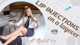 Getting lip injections on a layover- flight attendant vlog in ATL