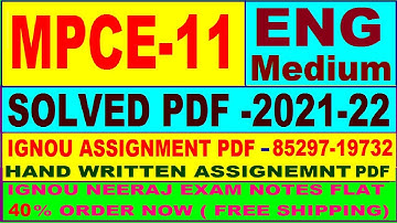 mpce-11 solved assignment 2021-22 in English / mpce 11 solved assignment / mpce 11 assignment