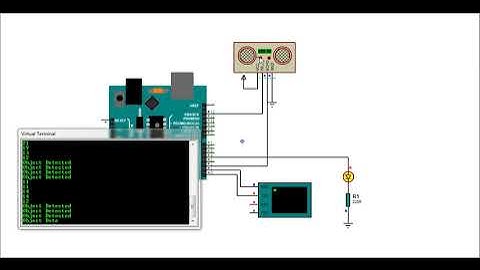HC SR04 ultrasonic sensor with Arduino Simulation in Proteus