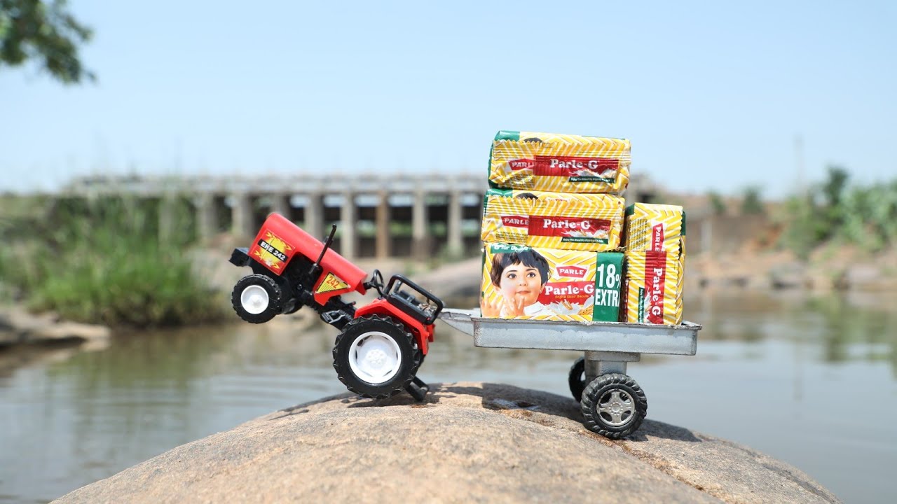 JCB Loading Mini Tractor MF240 PARLE-G | Tata Truck | Dumper Truck | PARLE-G Loading video | Cs Toy