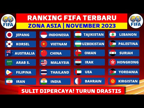 TURUN DRASTIS! Ranking FIFA Timnas Indonesia Terbaru - Peringkat FIFA Zona Asia 2023