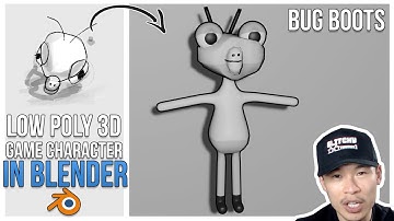 Making a Low Poly 3D Game Character in Blender Tutorial - 2.5: Bug Boots - Devlog 020