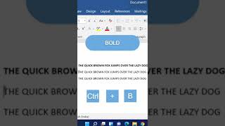 Word Shortcut Key To Bold, Italic And Underline In MS Office #shorts